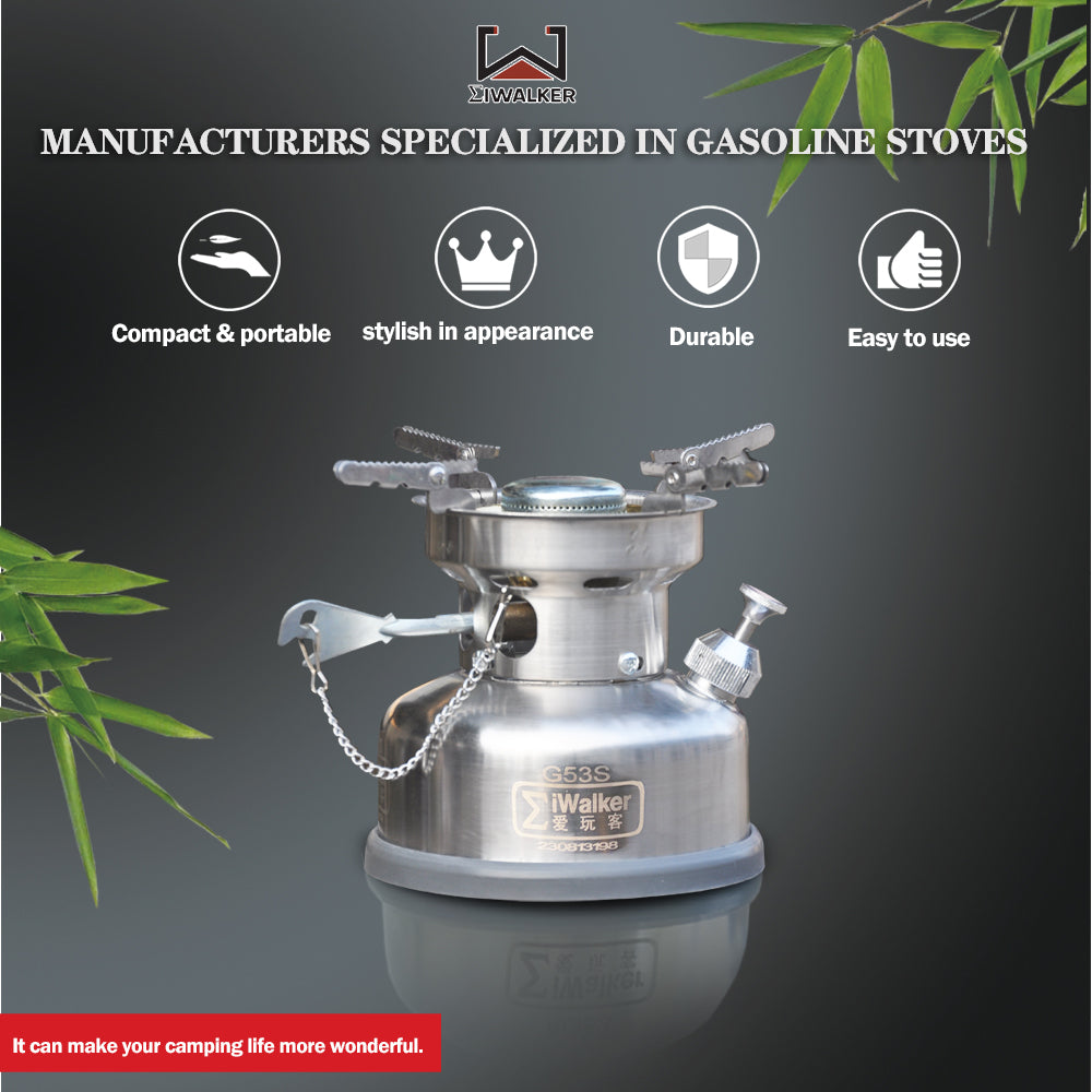 IWALKER G53S Outdoor Gasoline Camping Stove Designed for 1 - 8 - person Picnics, Compact and Portable